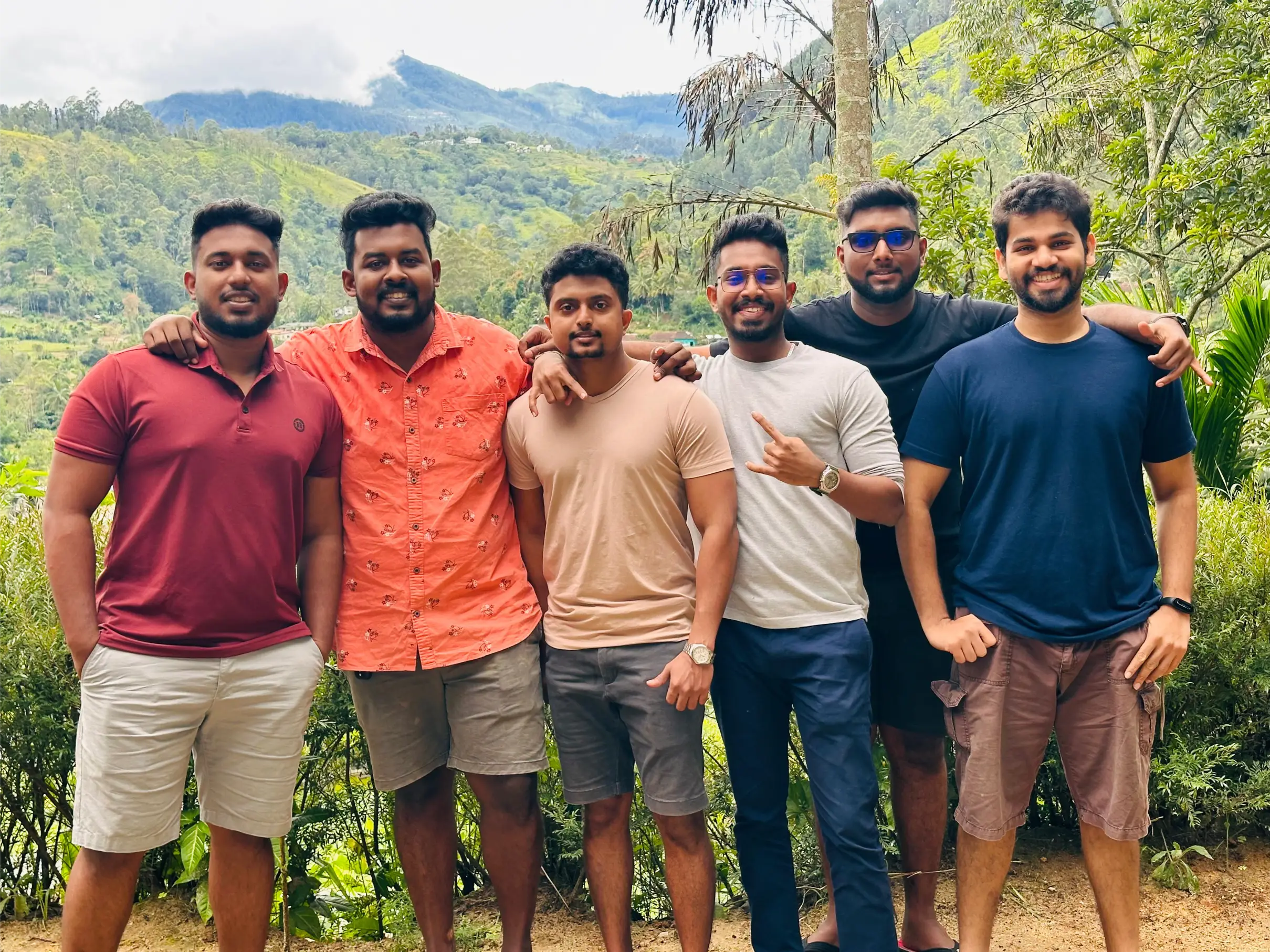 Group of friends in Sri Lanka during a personal journey chapter.